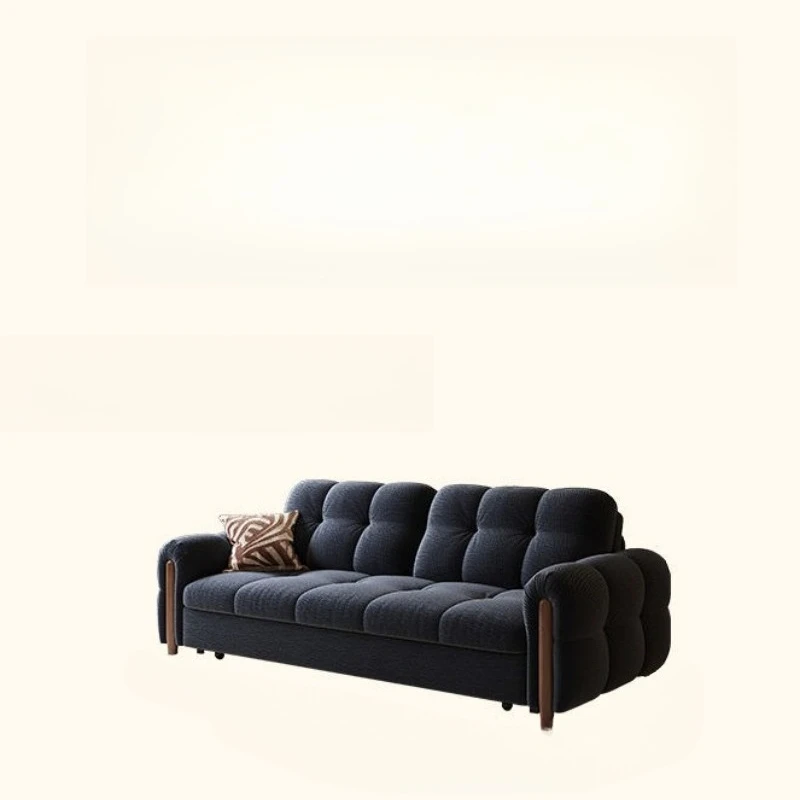 Dual-purpose sofa bed, cloud foldable, retro style, small apartment living room furniture, fabric storage sofa