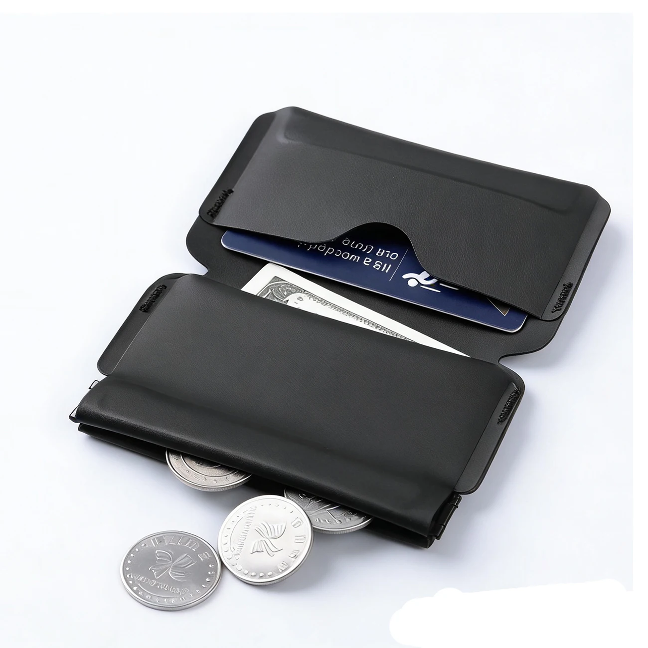 Men's Tpu Material Mini Foldable Wallet With Self-closing Coin Pocket Thin Purse For Male Magnetic Hasp ID Business Card Holder