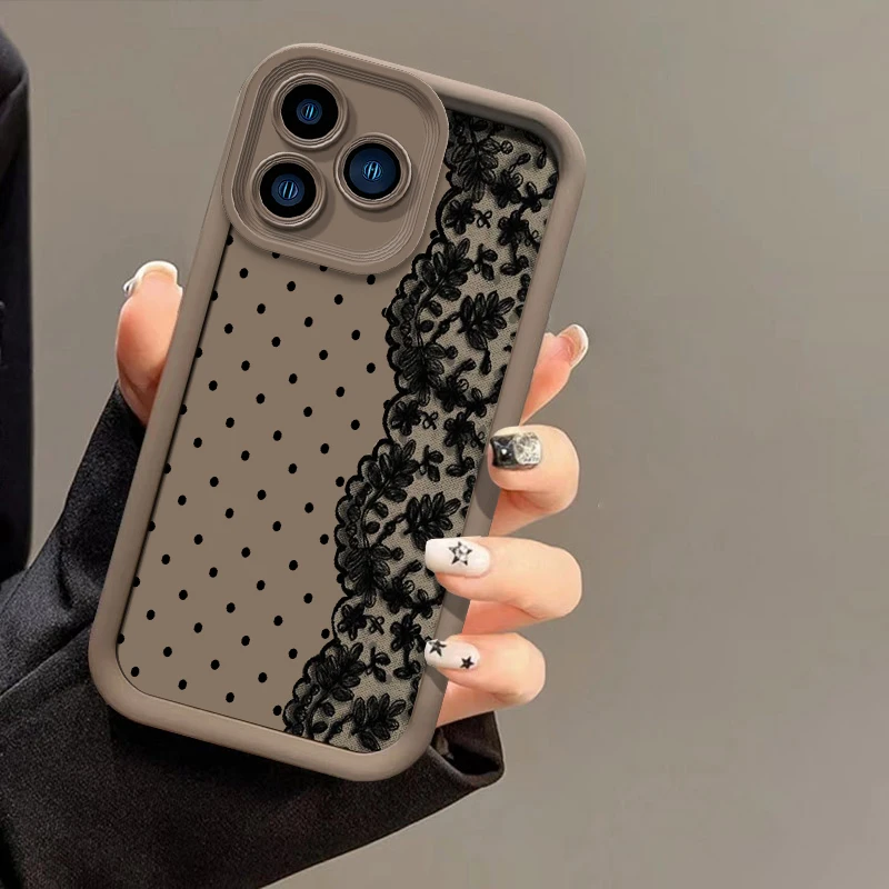 Phone Case For Xiaomi Poco M8 Pro F8 Ultra M7 4G M6 Plus M5S C51 C50 C40 C31 C65 C61 Circular Dots Lace Print Shockproof Cover view 5