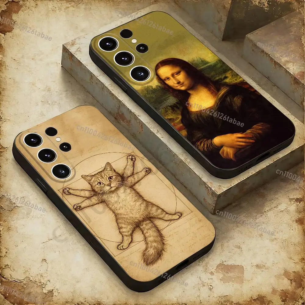 L-Leonardo da Art Vinci Phone Case For Samsung GalaxyA53,51,72,73,31,30,42 Soft Silicone Phone Protective Case