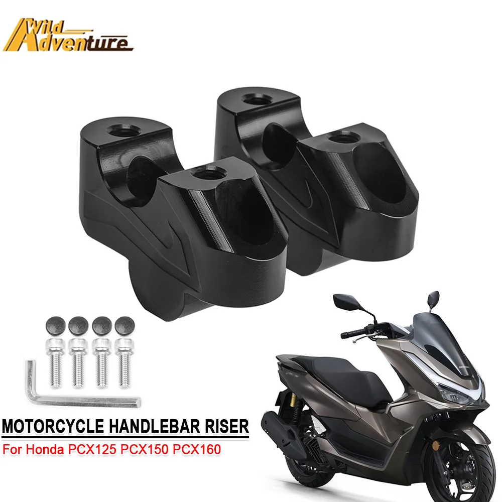 

Motorcycle Handlebar Riser For Honda PCX125 PCX150 PCX160 PCX 125 150 160 pcx Handle Bar CNC Aluminum Raisers Up And Backwards