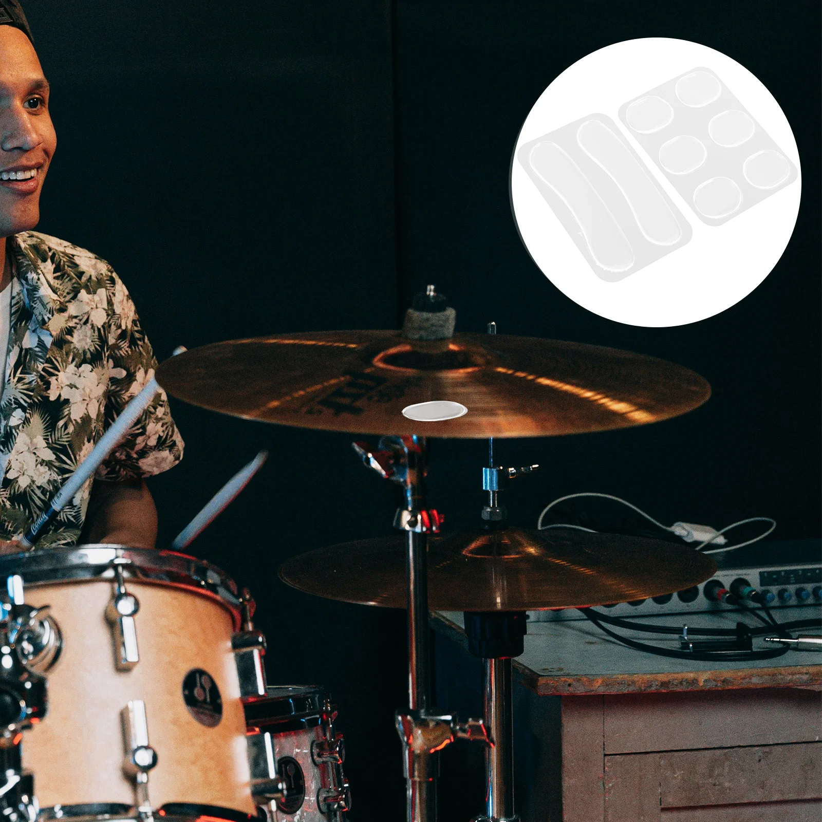 26 Pcs Drum Mute Sticker Silicone Silencers Dampener Pads for Drums Mutes Cymbal Snare Accessories