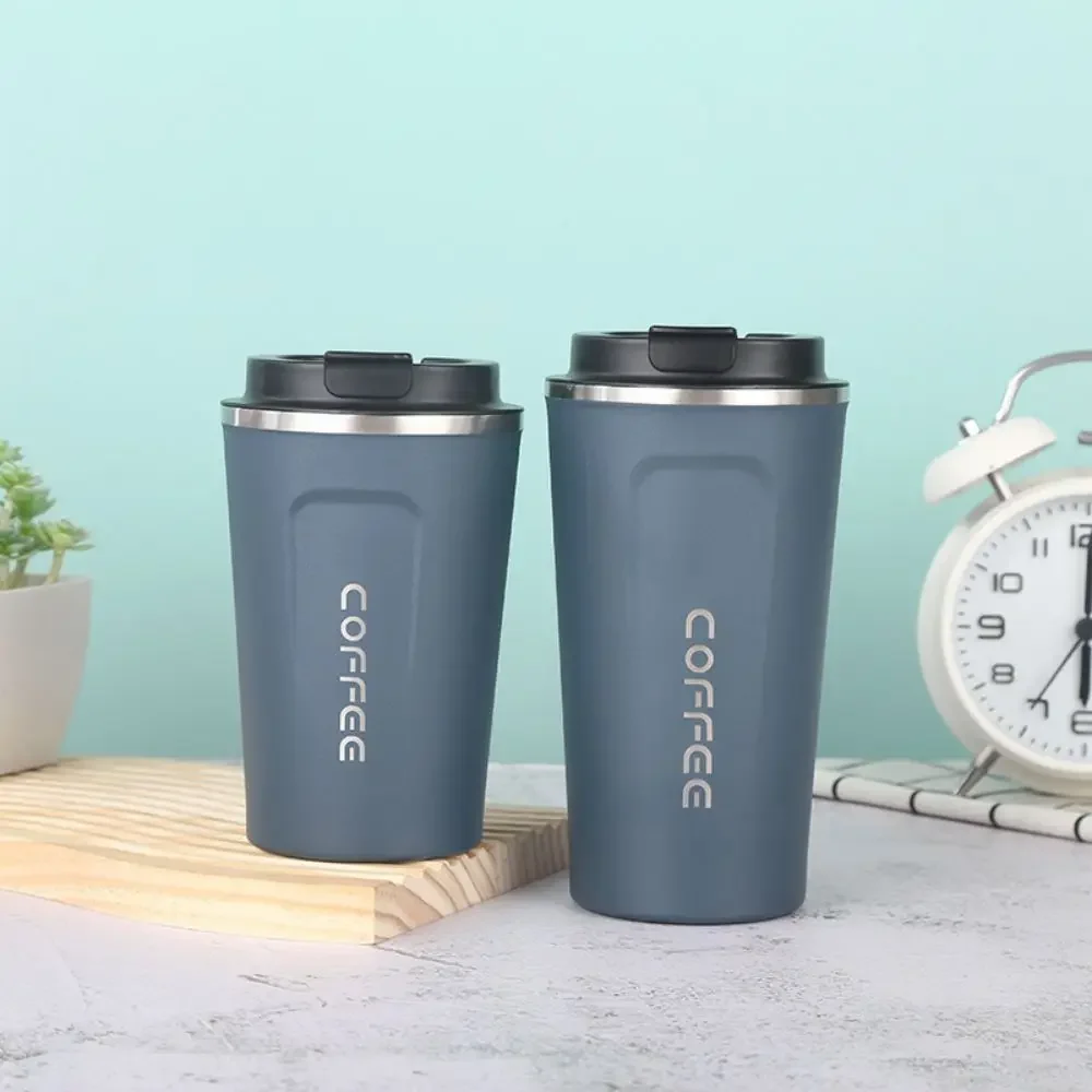 Stainless Steel Double-layer Coffee Insulation Simple With Portable Cup Creative Outdoor Leisure Car Cup 380ml 510ml