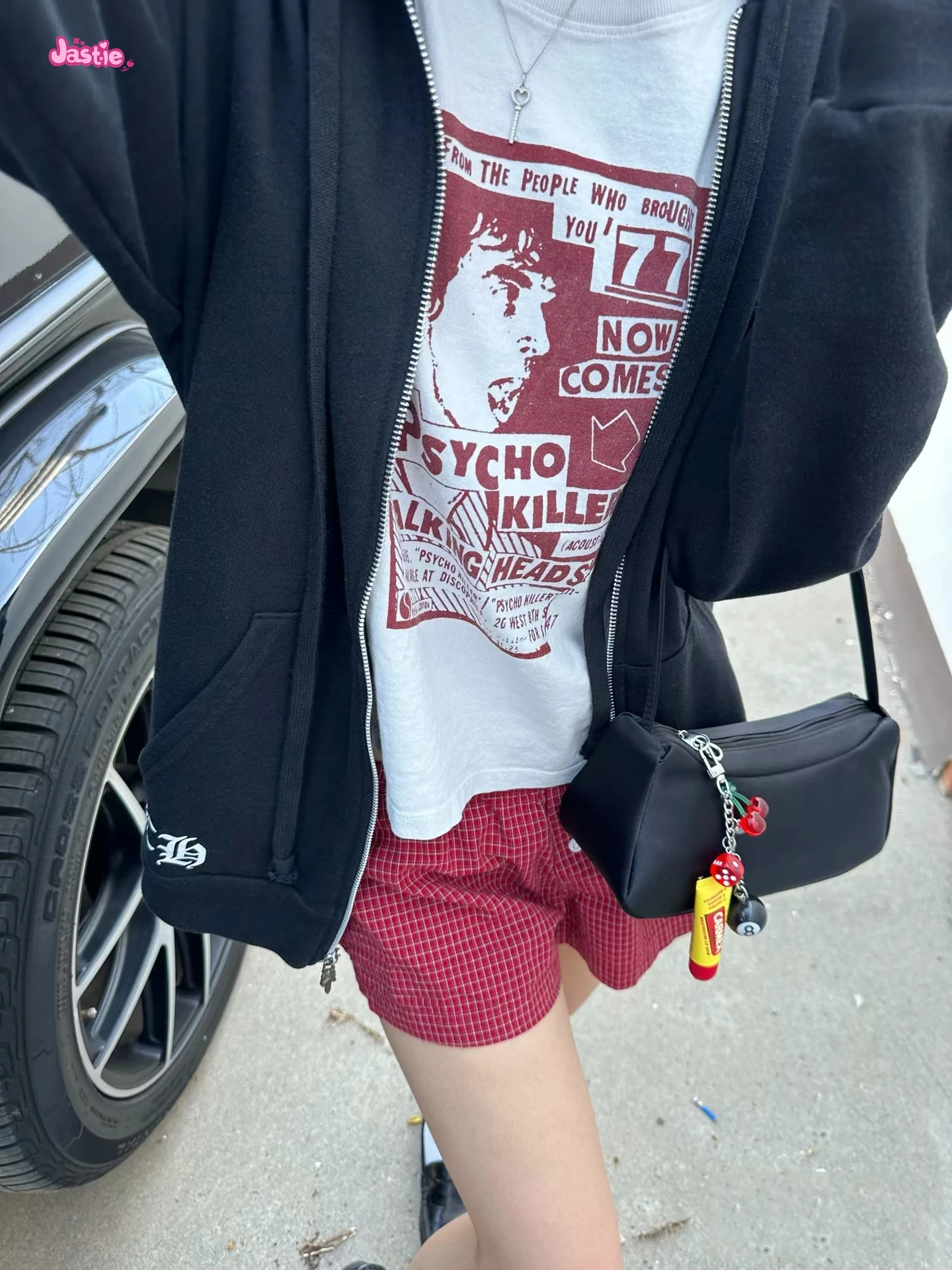 Économie à manches courtes College rétro 77 lettres pour femmes, t-shirts et shorts à carreaux rouges, 2 pièces, Y2K, pantalon en Y décontracté, chic, été imbibé