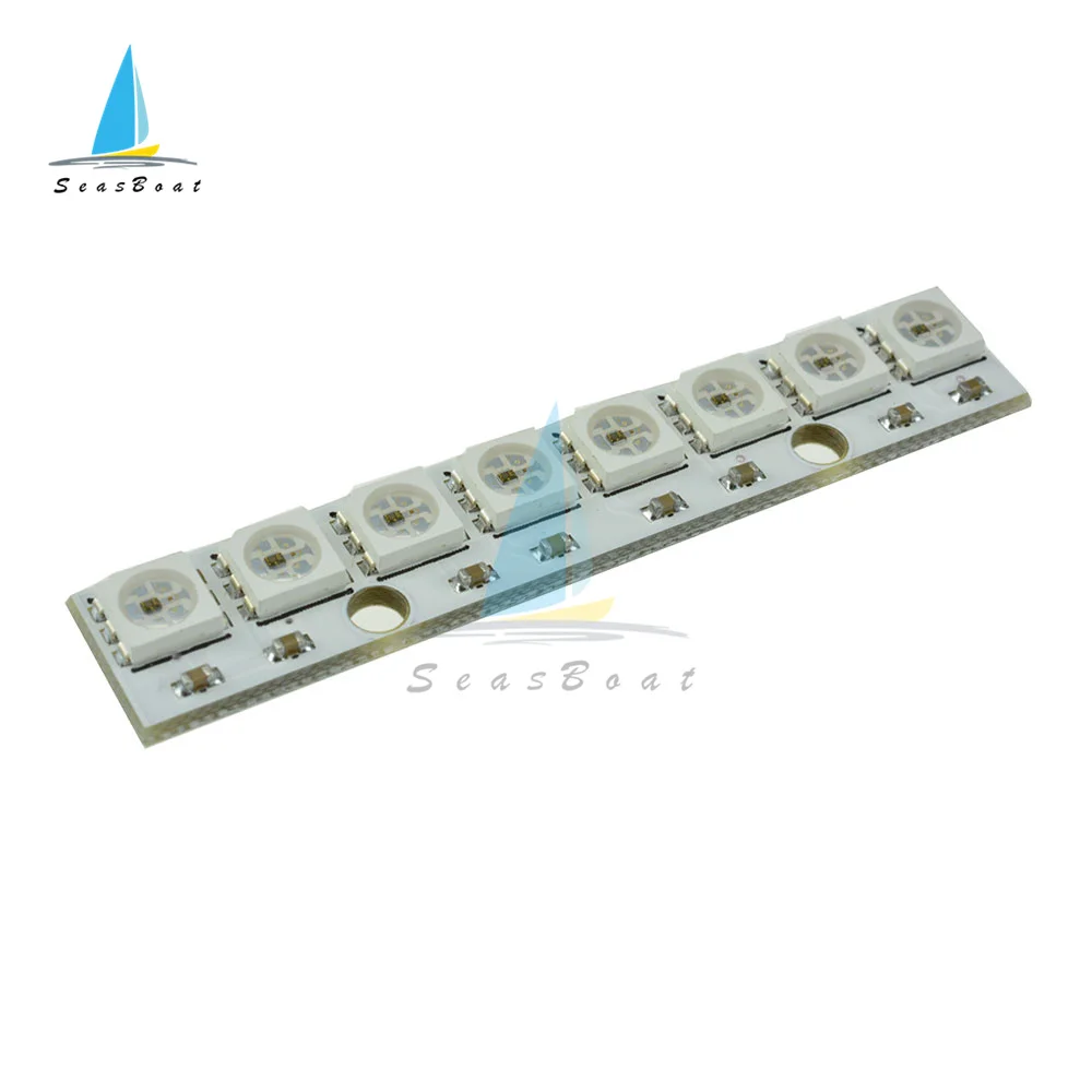 8-канальный модуль светодиодной панели WS2812 WS 2811 5050 RGB 5 в 8-битсветодиодный Радужная светодиодная Точная полноцветная управляемая макетная плата