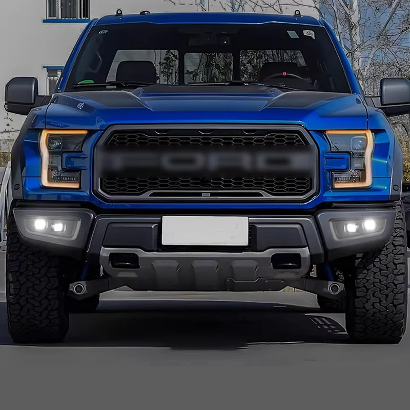 فورد رابتور F150 2016-2020 ضوء النهار الجري تعديل الجبهة الضباب مجموعة مصابيح أحادية اللون أبيض/أصفر ضوء 1 زوج