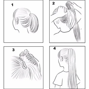 WigSin-Extension of Long Straight Horse Hair For Women, Synthetic Wine Clamp, Black, Brown, Blond, 24 8 Main Sales Hair Rabo Horse - №3