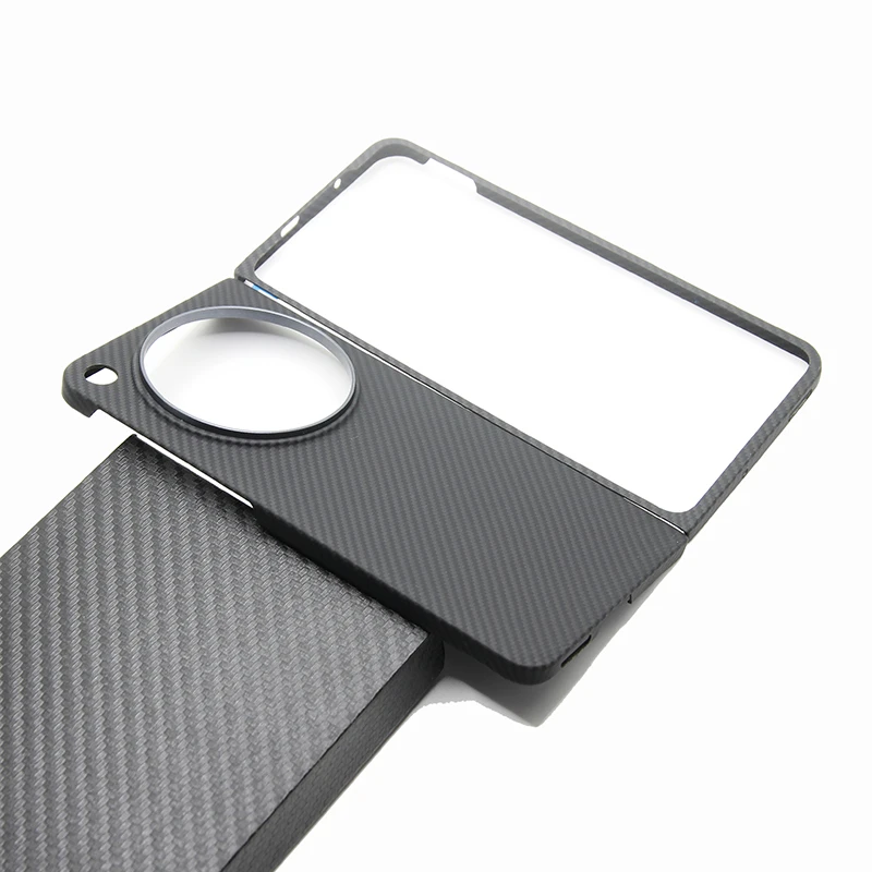 ZXKE Carbon Fiber Case For ONEPLUS OPEN Cover Embedded Iron Sheet Magnetic Car Support Magsafe 600D Aramid Fiber Shell