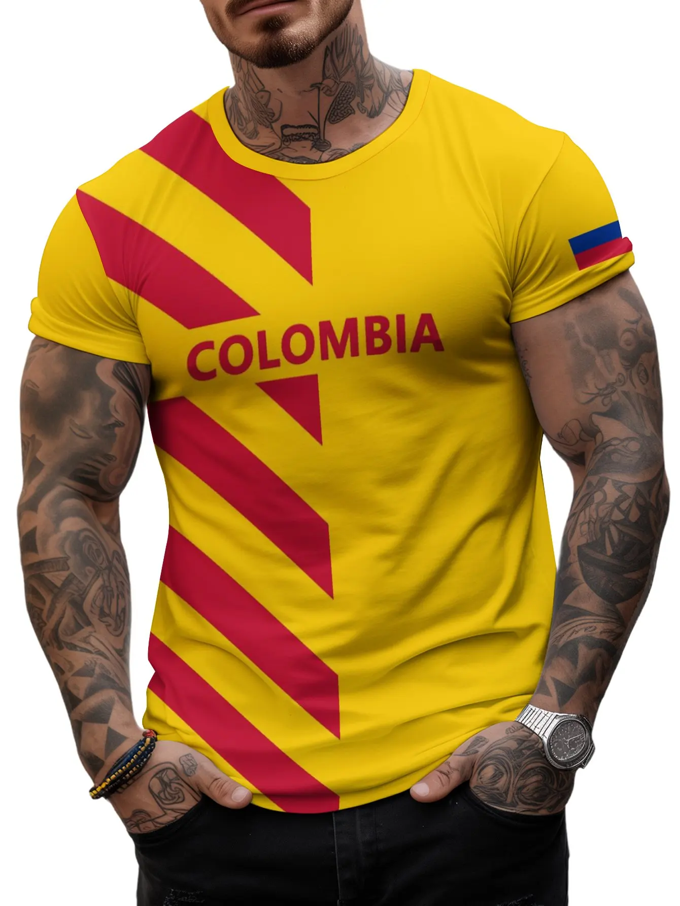 Colombia Soccer Football Jersey Sport Men\'s T-shirt 2024 Short Sleeve Oversized Clothing Graphic Casual Fashion Tops T Shirt