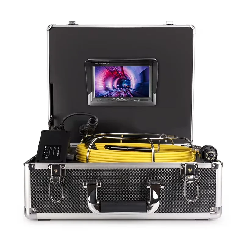 

15m Cable Pipe Endoscope Waterproof IP67 with 7 Inch Screen Drain Inspection Camera Endoscope