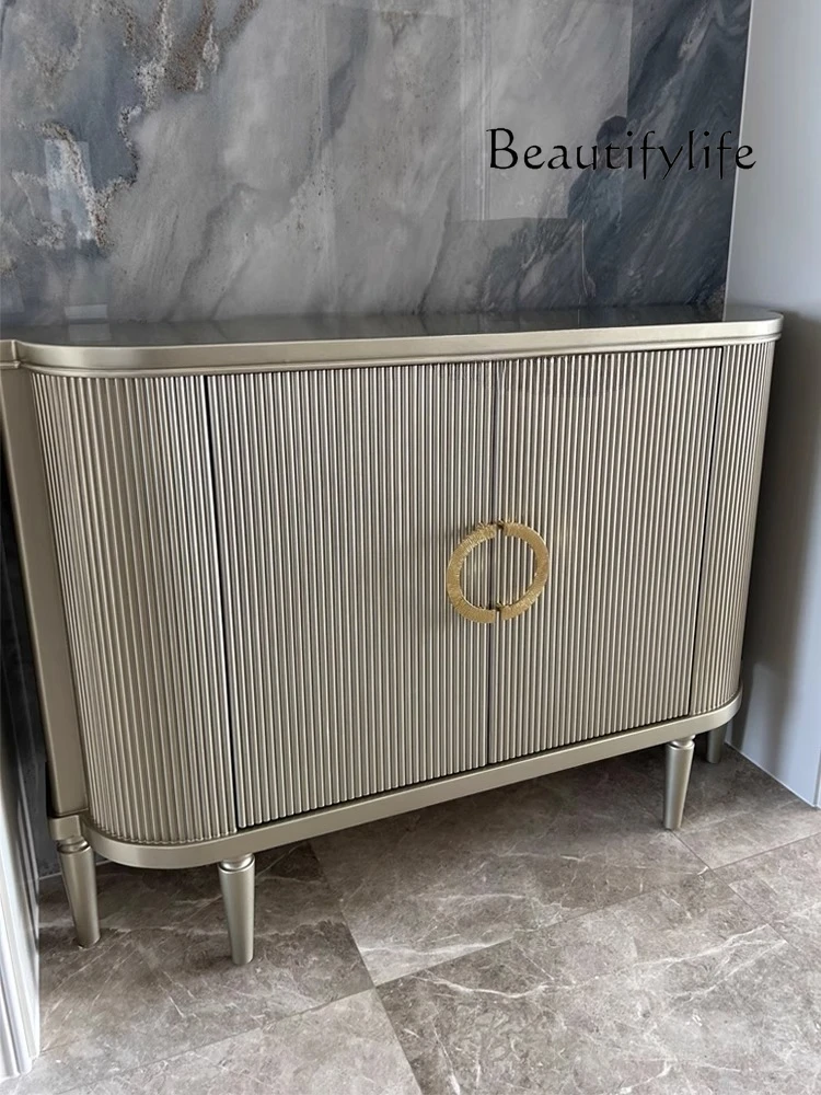 

American light luxury door cabinet entry hall storage against the wall semicircular dining side high cabinet designer model