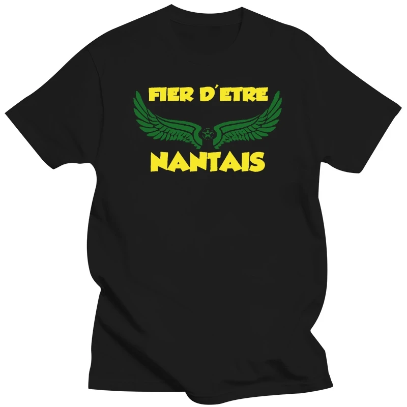 Black t-shirt mens short sleeve fruit of loom proud to be nantais nantes