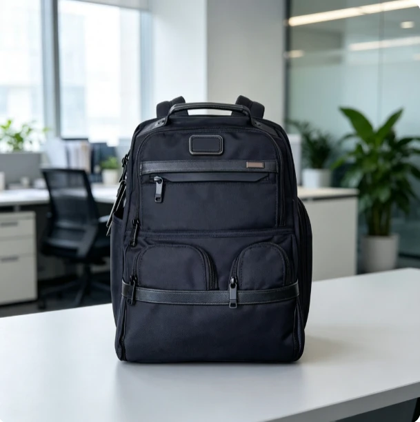 Men Ballistic Nylon Backpack Business Casual 15.6 Inch Laptop Bag Multi Compartment Large Capacity Travel Commute Daypack