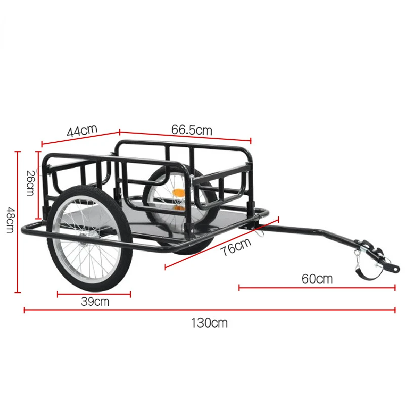 Foldable Cargo Bicycle Trailer Outdoor Cycling Rear Mounted Freight Truck Bucket Single Vehicle Towing Tool Vehicle