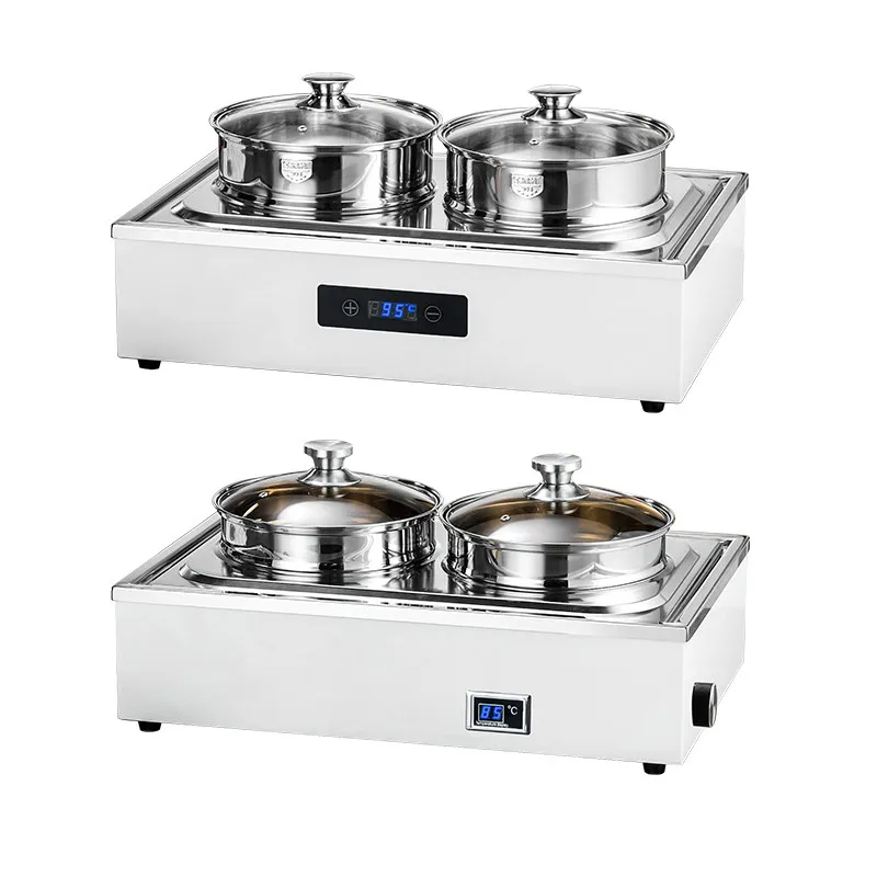 1PCS Electric Heating Buffet Double Head Soup Stove Double Head Dim Sum Steamer Stove
