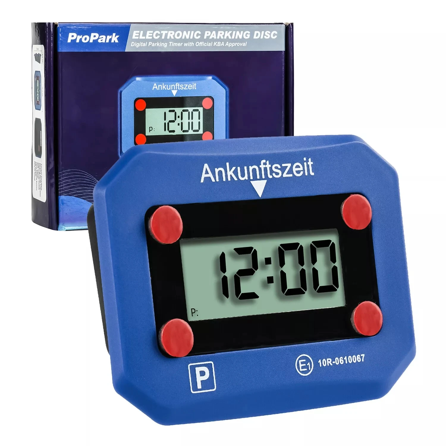 1 Stück Auto Digitaler Parktimer Elektronische Digitale Parkscheibe Parkuhr Mit E1-Zulassung Inkl. Batterie Innenraum-Zubehör