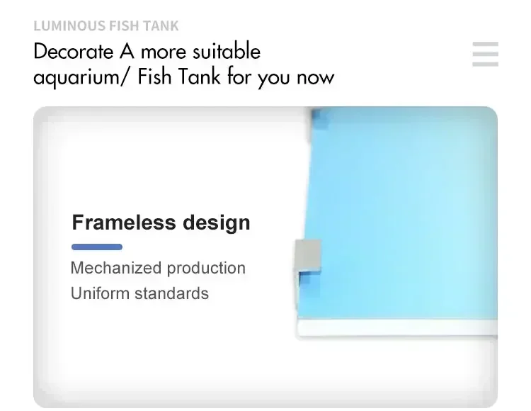 YZY Custom Large LED Panel Light Fish Tank Colorful RGB Led Panel Light Fishbowl Acrylic Aquarium Fish Tank