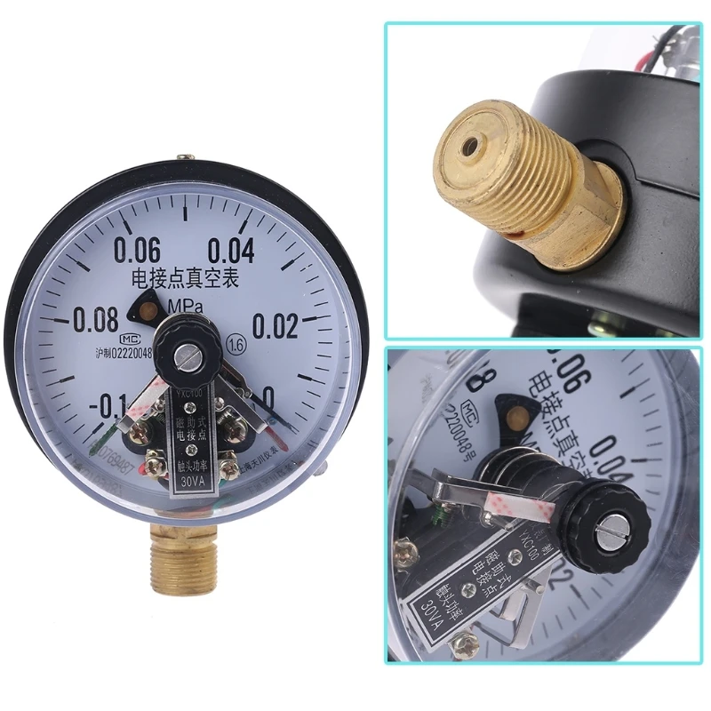 Upgraded Electric Contact Pressure Gauge with Surfaces Vacuum Gauge Pressure Controller Direct 10VA 0-1.6AMPA Durable