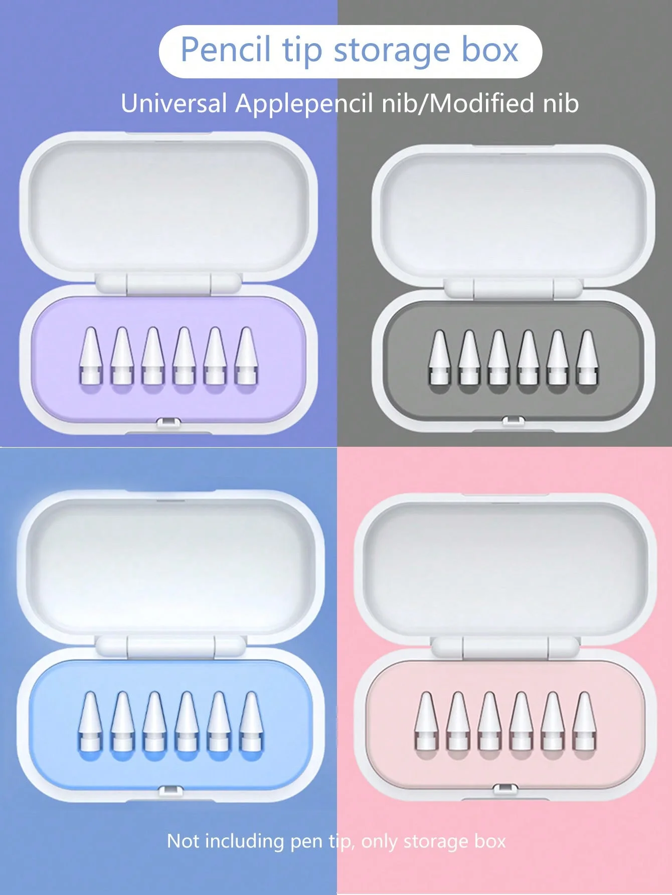 Pen Tip Storage Case, Suitable for Apple Pencil Stylus Tips, 4-Slot Pen Tip Organizer and Protective Cover, Suitable for Drawing