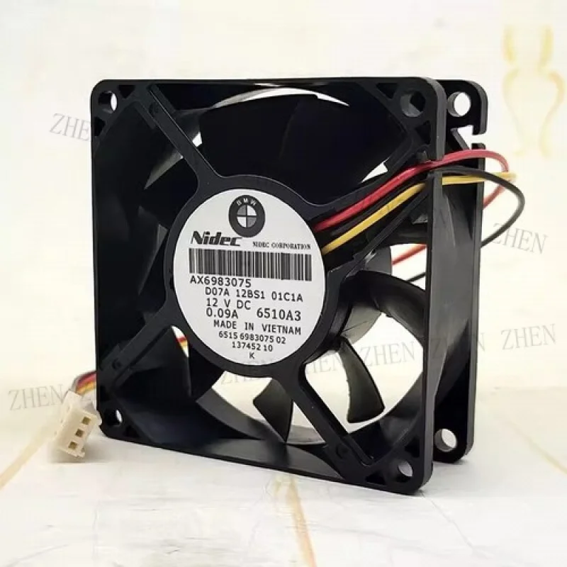 

Y FOR Nidec D07A-12BS1-01C1A 7025 DC12V 0.09A 7CM 3-Pin Silent CPU Cooling Fan