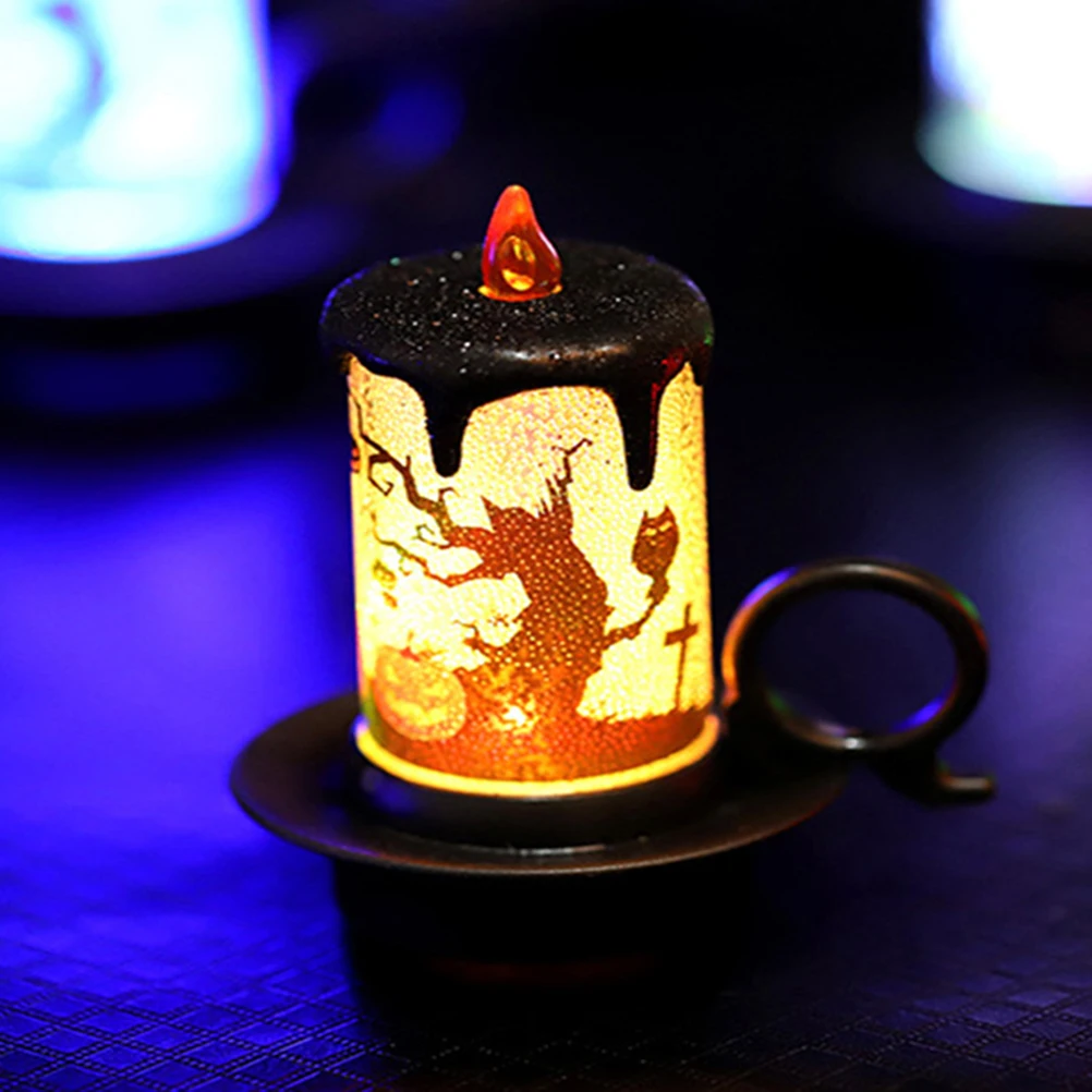 

2pcs LED Pumpkin Lamp Halloween Theme Small Night Light Scary Skull Spider Design Home Bar KTV Haunted House Atmosphere