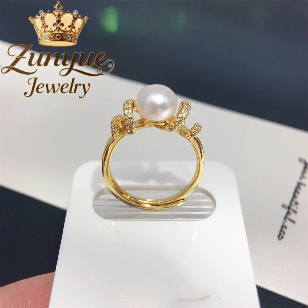 

High-End Natural Freshwater Pearl Rings Luxury Quality Jewelry Fashion Jewelry Best Selling Exquisite Charms Popular Elegant