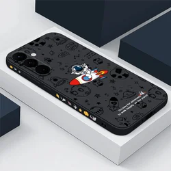 Cute Astronaut Pattern Case For Samsung Galaxy S26 S25 S23 S24 Ultra S23 FE A57 A17 A37 A55 A56 A16 A15 5G Soft TPU Phone Cover