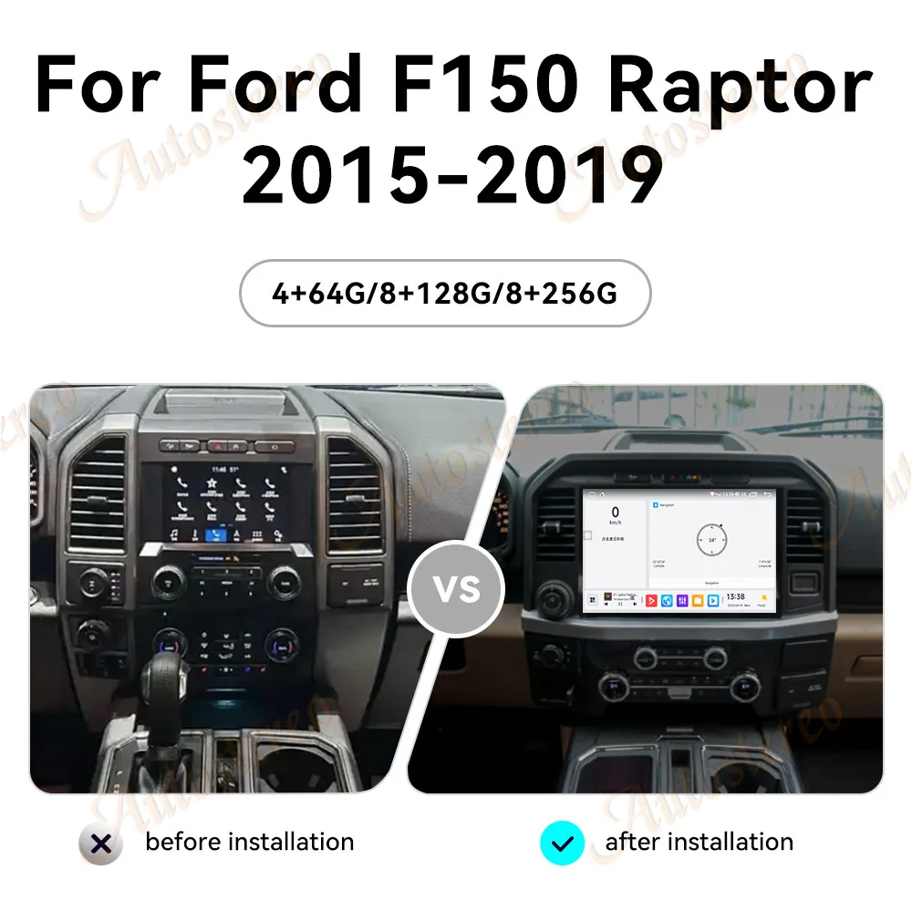 13.1 Inch For Ford F150 Raptor 2015-2019 Android14 Car Radio Multimedia Player GPS Navigation Auto Stereo CarPlay Head Unit Auto