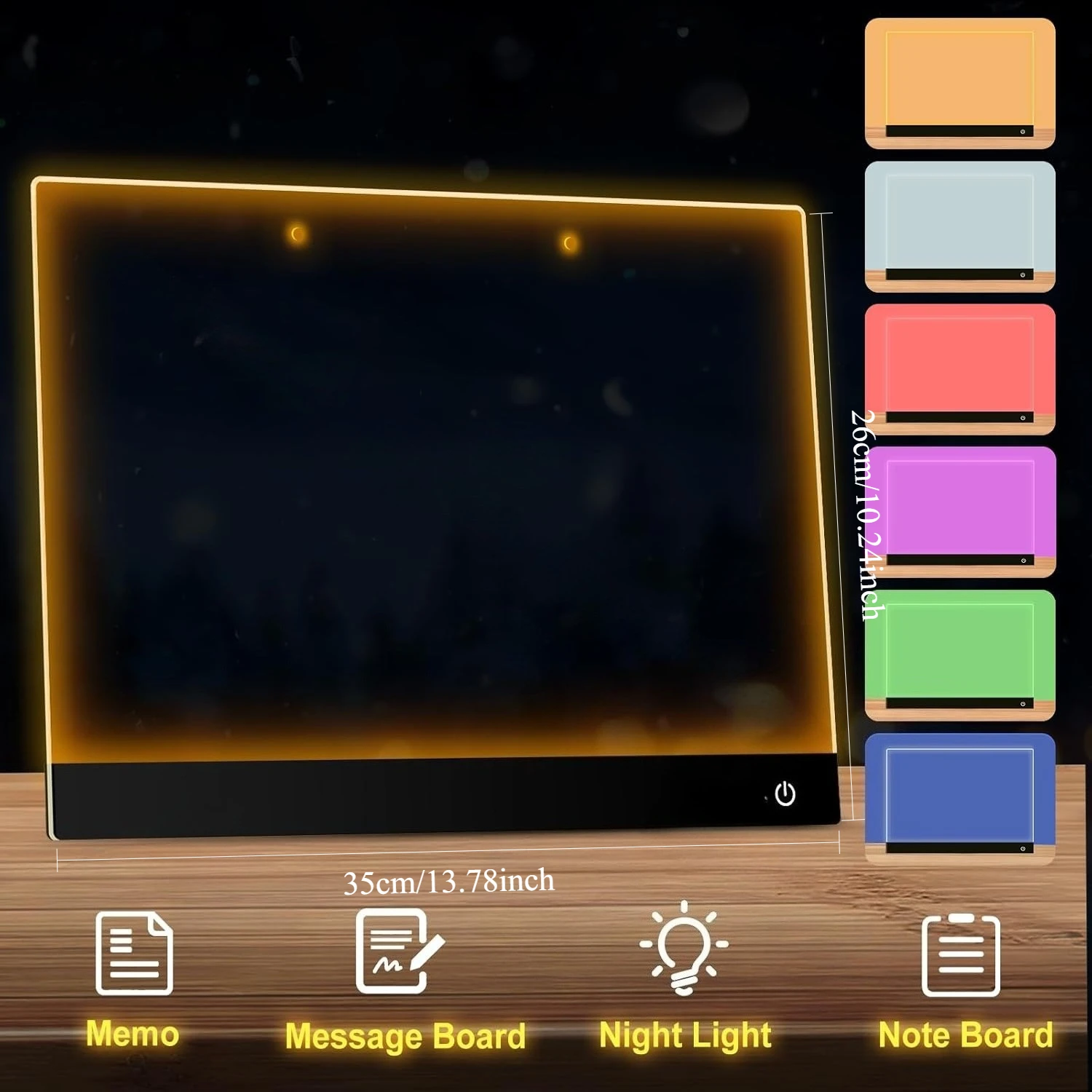 LED Note Board With Night Light Colorful 7 Pens DIY Acrylic Message Board Children‘s Drawing Board For Kids Birthday Gift