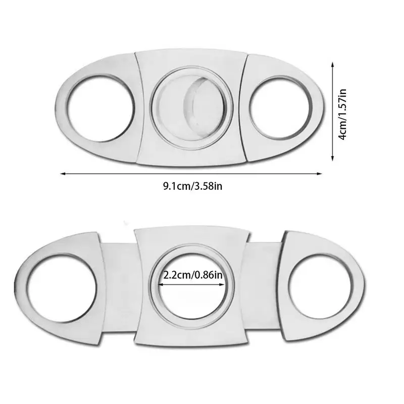 Cortador de cigarros de acero inoxidable, tijeras clásicas de Metal portátiles para el hogar, doble hoja, accesorios para cigarros