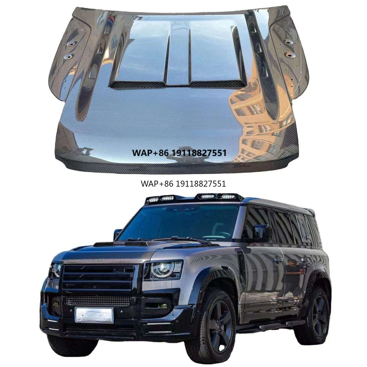 

Suitable for 2020 Defender 90/110/130 Accessories KO Style Bonnet Dry Carbon Fiber G-Style New Condition Engine Hood