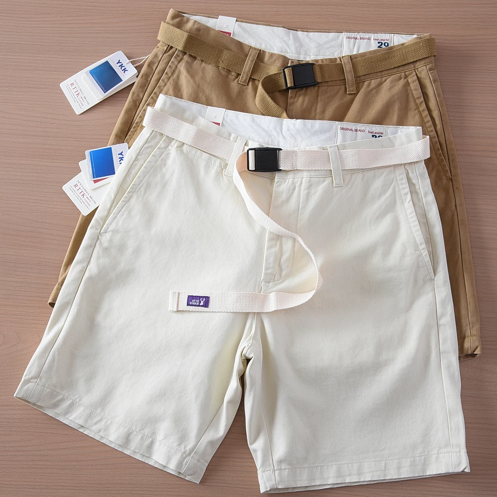 

Новые летние мужские повседневные брюки-карго из чистого хлопка в японском ретро-стиле, прямые, свободные, цвета хаки, модные, для работы и отдыха