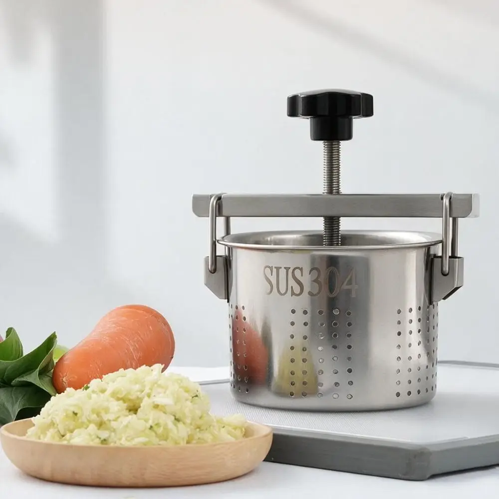 304 Stainless Steel Vegetable Stuffing Squeezer with Filter Bag Pressing Lemon Juicer Corrosion-resistant Effort-saving