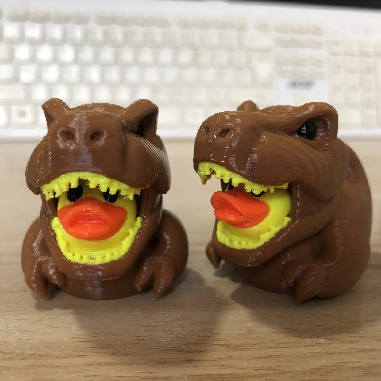3D Printed Dinosaur Duck Statues, Dinosaur Shaped Duck Statues, Creative Gothic Fun Decorations, Desktop Duck Plastic Ornaments view 4