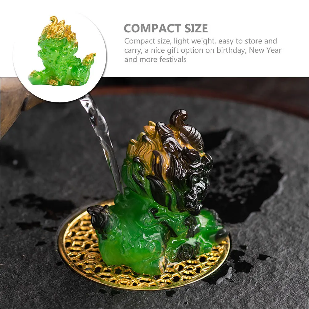 

Creative Resin Kylin Decoration Color Prosperity Symbol Home Desktop Shelf Ornament Small Lightweight Gift