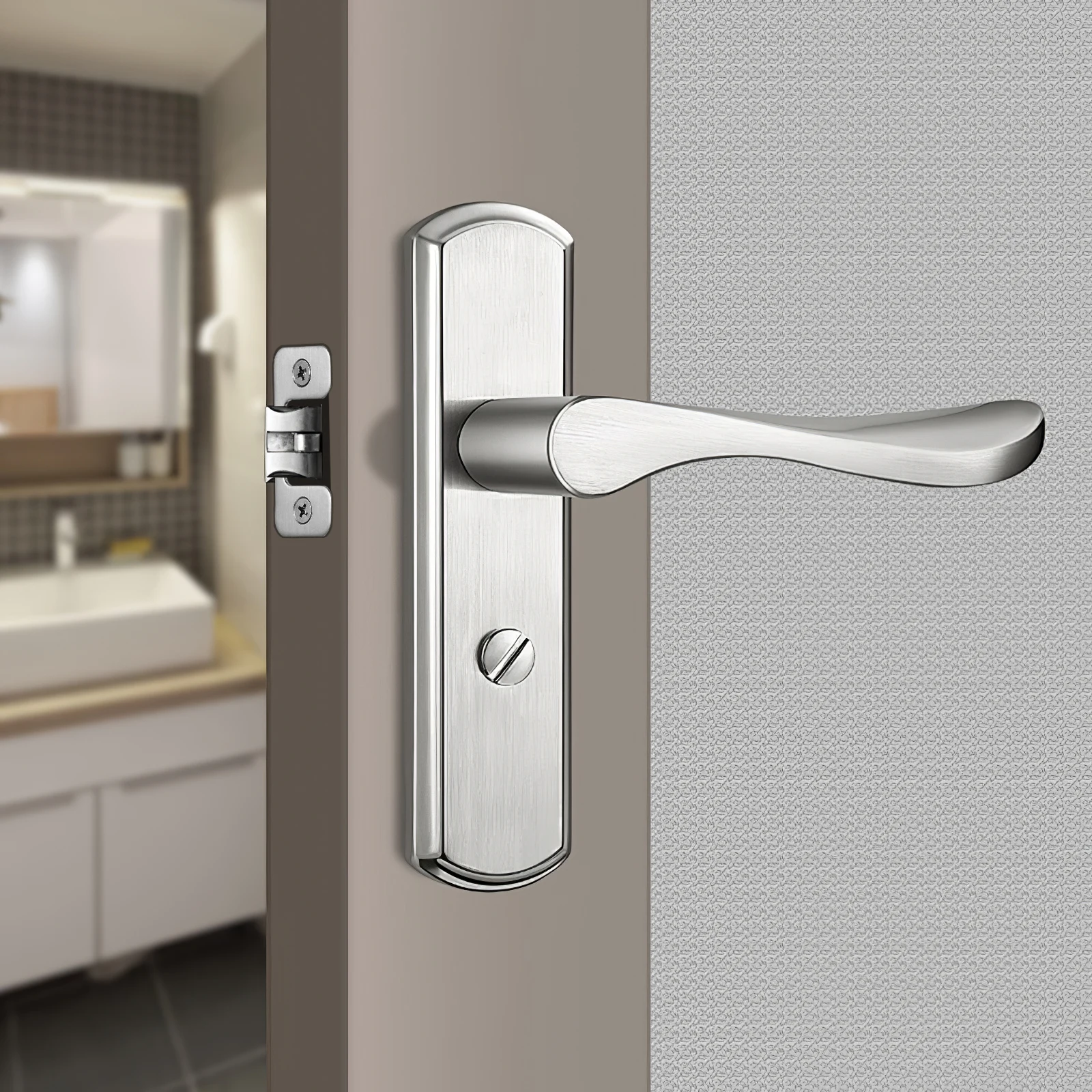 

Stainless Steel Strike Latch Protector Lock Covering Security Replacement Part With Screws Durable Metal Covers Front Door