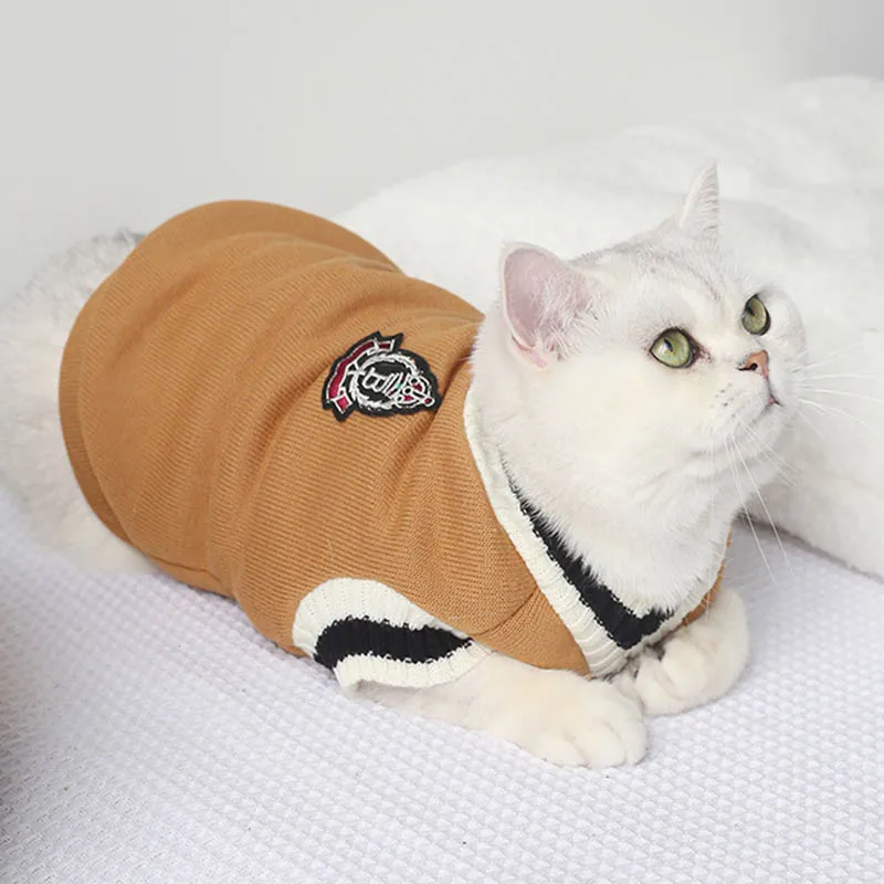 Cat Dog Sweater Pullover Winter Pet Clothes for Small Dog Cat Vest Puppy Jackets Pet Cat Clothing Kitty Costumes Ubranka Dla Psa