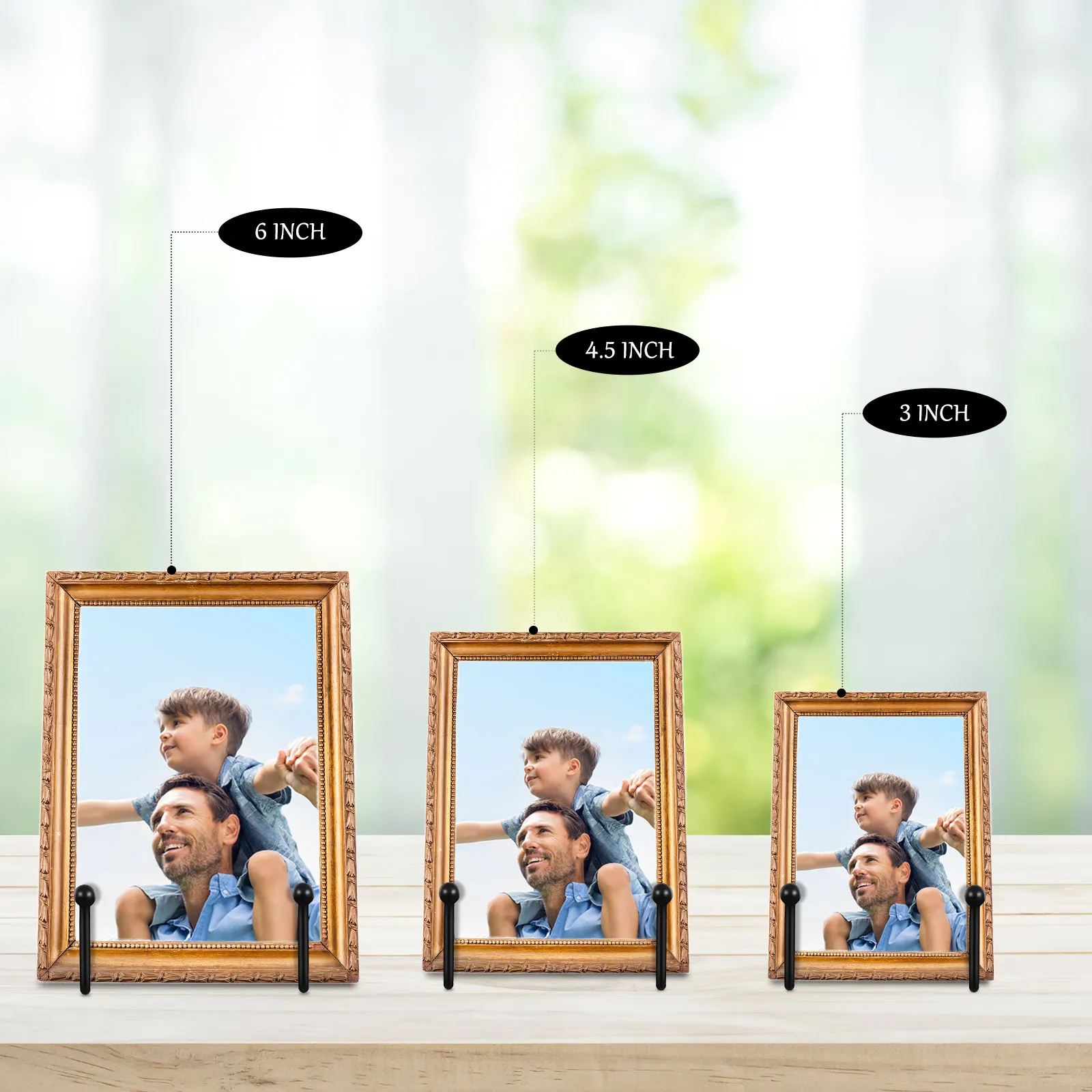 

Набор из 6 прочных железных настольных подставок премиум-класса для фоторамок, книг и произведений искусства для дома, магазина, витрины