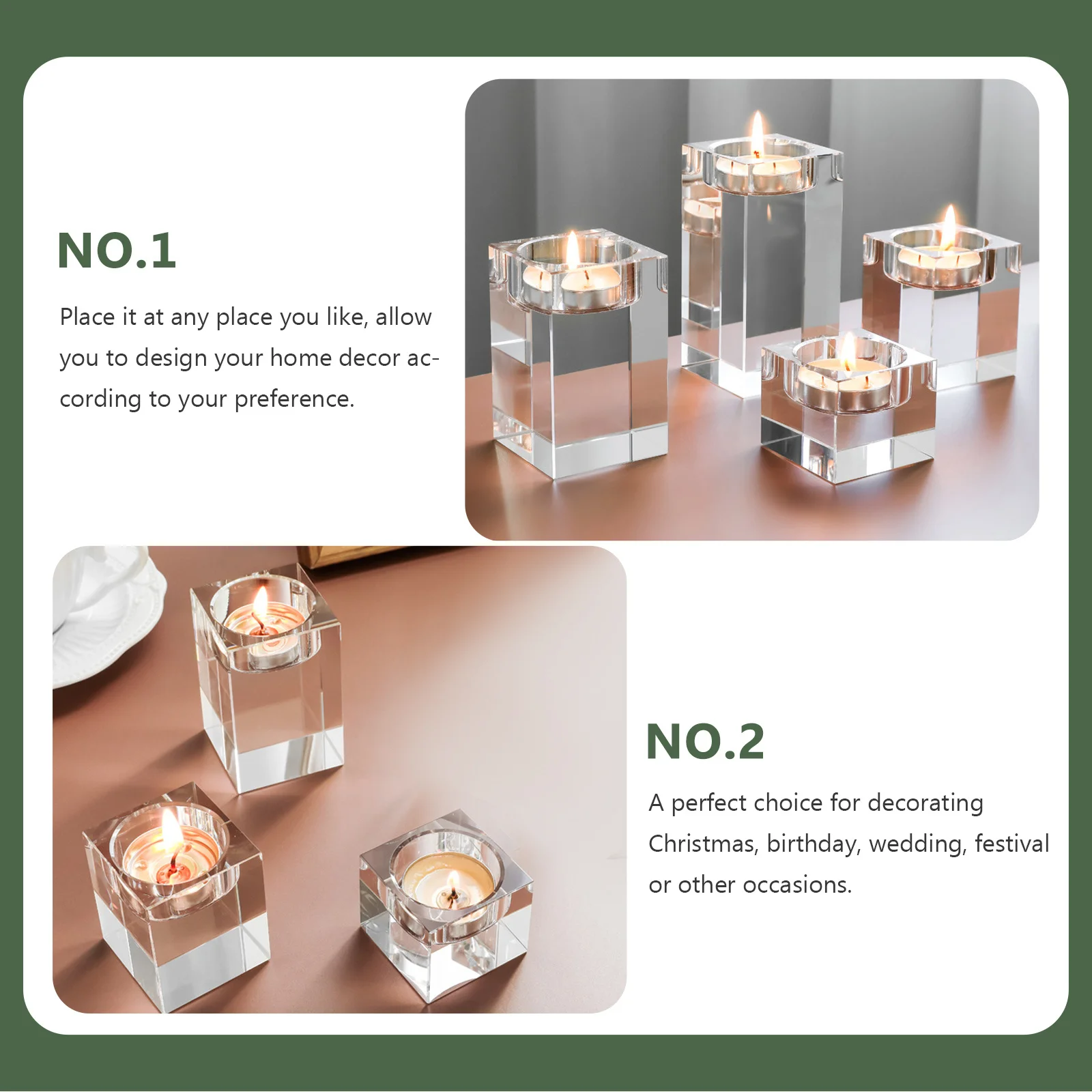 

3Pcs Crystal Votive Holders Elegant Tealight Stand Table Centerpiece for Living Room Bedroom Wedding Party