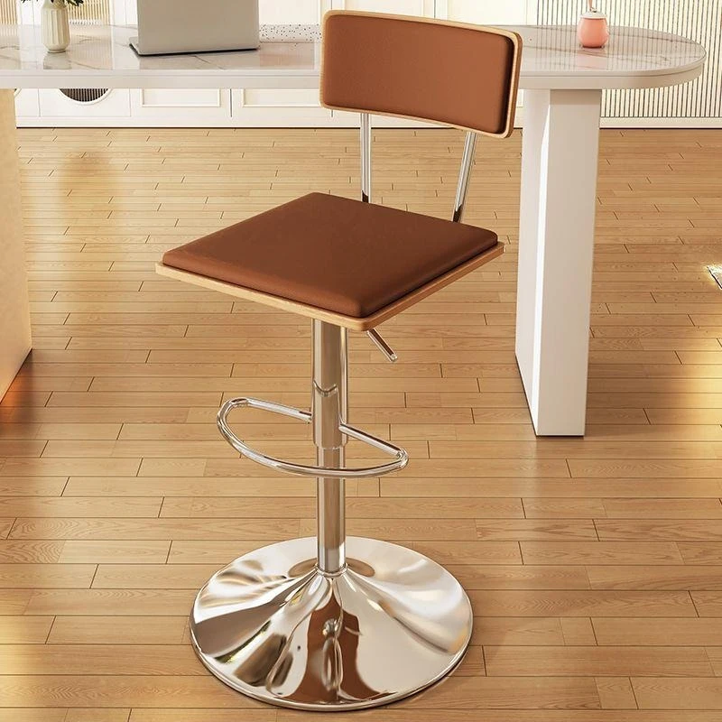 Bar chair Solid wood household liftable swivel chair Light luxury front desk bar chair