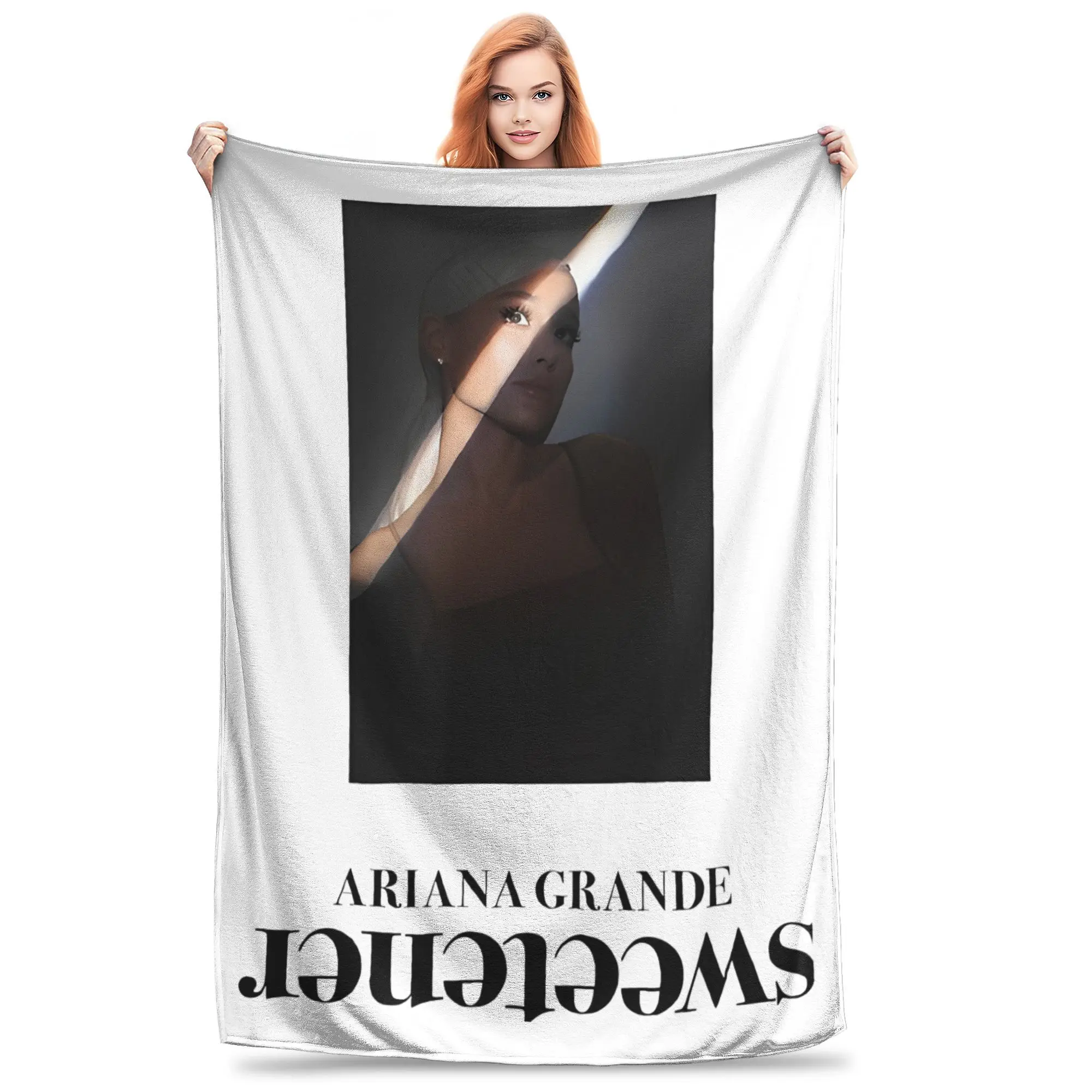 Vintage Pop Music R&B Blankets Flannel Autumn Arianas Grandes Breathable Ultra-Soft Throw Blankets for Sofa Bedroom Plush Quilt