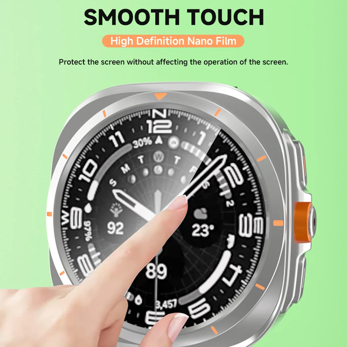 تغيير إلى حافظة Ultra لساعة Samsung Galaxy Watch 7 6 40mm 44mm ترقية إلى Galaxy Watch Ultra 47mm واقي شاشة من الزجاج المقسى