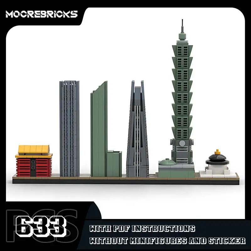 Mini MOC Architecture Building Blocks para Crianças, Tijolos Clássicos, Clássico Puzzle Gift, Taito Skyline Model, Architecture Street View