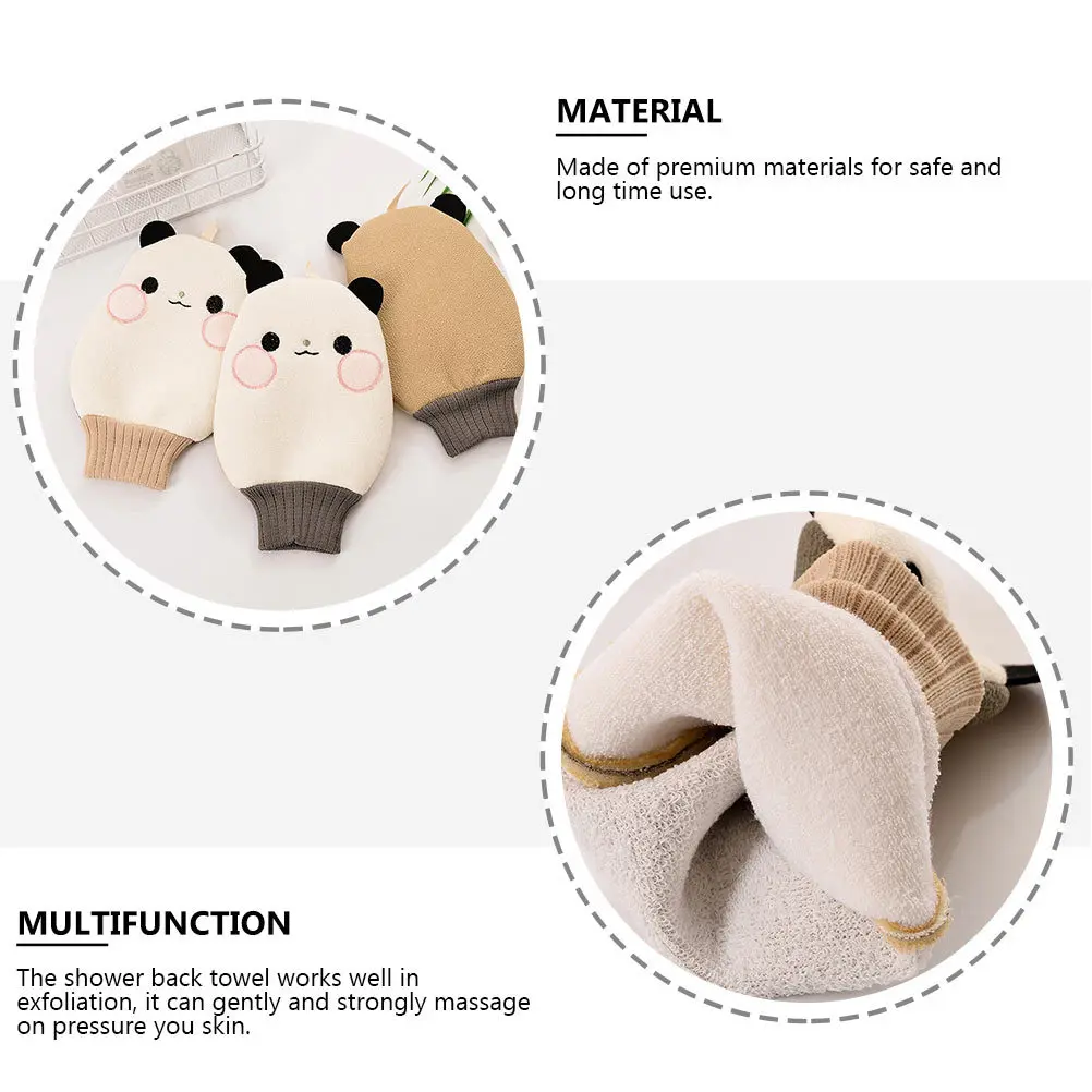 

2pcs Exfoliating Gloves Scrubbing Glove Thick Back Scrubber Deep Cleaning Body Massage Bathing Towel Random Color