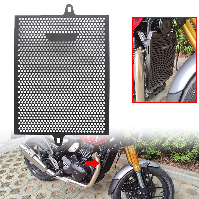 

Fit For Scrambler400X Speed 400 2024 Motorcycle Accessories Radiator Grille Guard Protector Cover CNC Engine Cooler Guard Cover