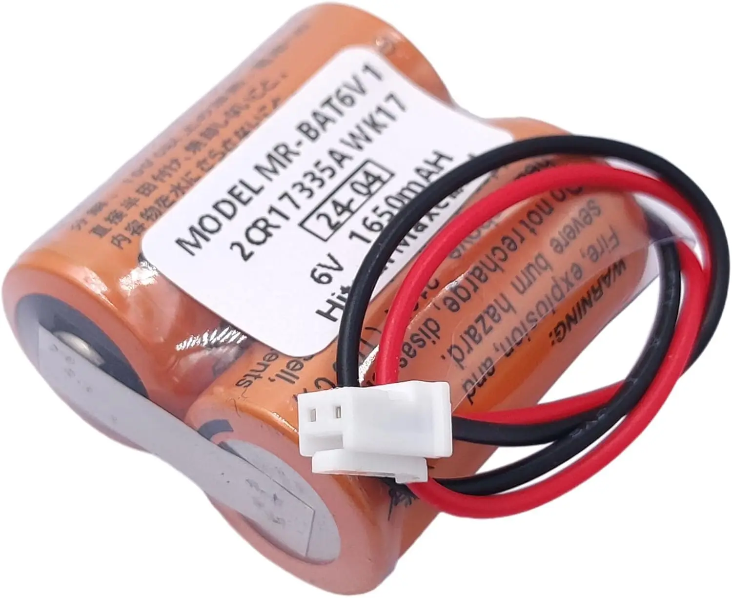 (5 Pack)MR-BAT6V1 2CR17335A WK17 Lithium Battery Replacement for M80 Driver MR-J4 servo System,6V 1650mAh