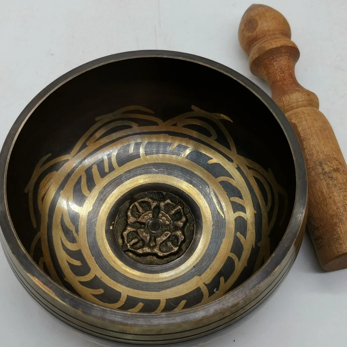 

Antique old-fashioned handmade sound turn prayer bowl, sing Buddha copper out sing therapy bronze
