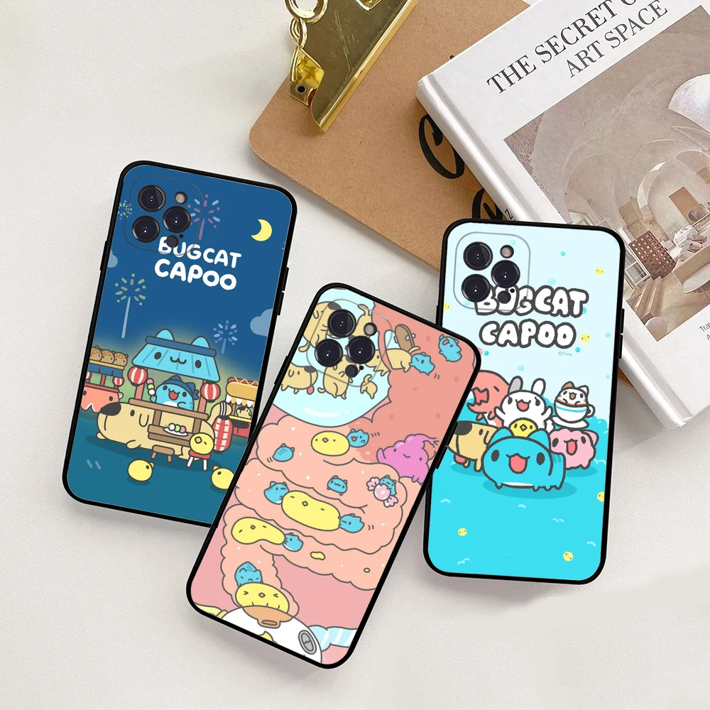 Bugcat Capoo cartoon Phone Case For iPhone 15 14 11 12 13 Mini Pro XS Max Cover 6 7 8 Plus X XR SE 2020 Funda Shell