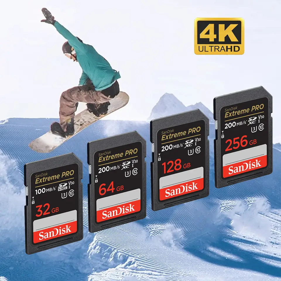 بطاقة SanDisk Ultra SDHC UHS-I وبطاقة ذاكرة SDXC بسعة 32 جيجابايت و64 جيجابايت و128 جيجابايت و256 جيجابايت - بطاقة SD أصلية للكاميرا بسرعة تصل إلى 150 ميجابايت/ثانية