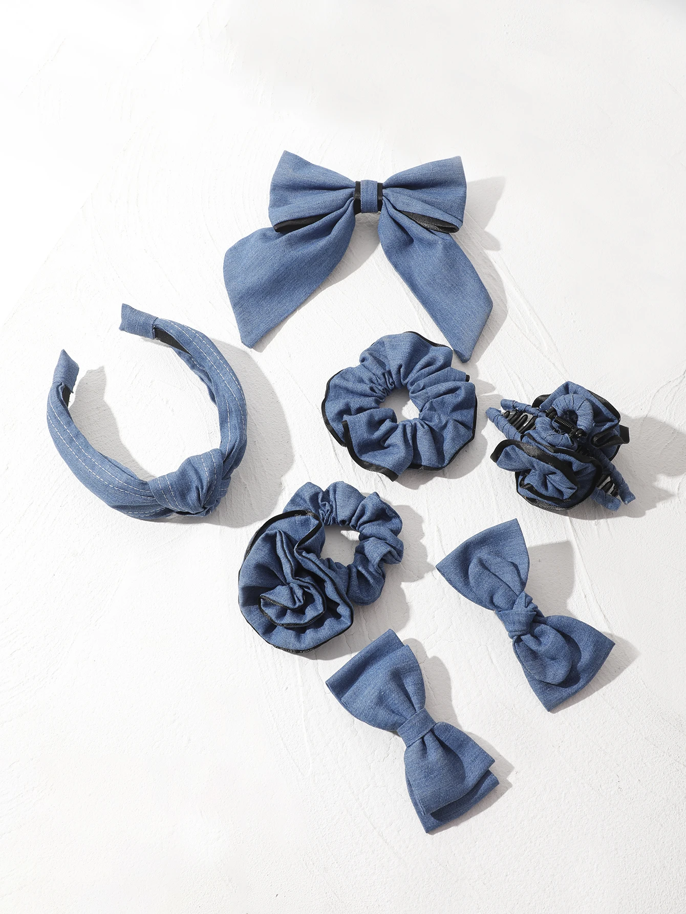 Bow Hair Clip Satin Flower Hair Claws for Women Fashion Denim Fabric Claw Clips Hairpins Girls Barrettes Crab Hair Accessories